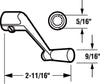 Prime-Line Painted White Zinc Swivel Operator Crank Handle For Universal - Open Box
