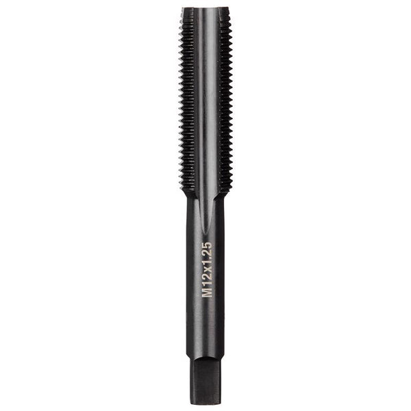 Macho de roscar de flauta recta Milwaukee de acero con alto contenido de carbono, métrico M12-1.25 mm, macho de roscar de tapón M12-1.25 mm, 1
