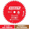 Diablo 7-1/4 in. Dia. x 5/8 in. Carbide Tip Titanium Finishing Saw Blade 40 teeth 1 pc. (Pack of 10)