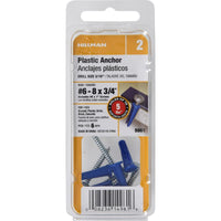 Hillman .138 in. Dia. x 3/4 in. L Plastic Pan Head Conical Anchor 6 pk (Pack of 10)
