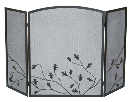 Panacea Colonial Brown/Gray Brushed Steel Fireplace Screen