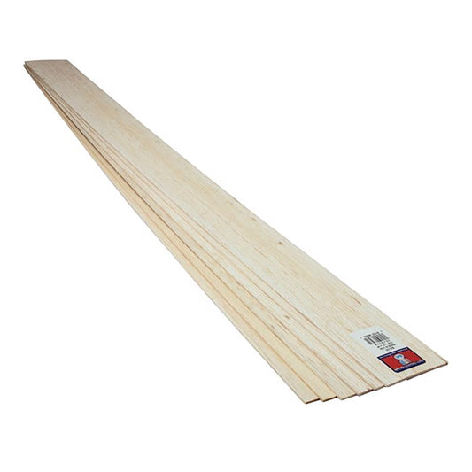 Midwest Products 3 in. W X 3 ft. L X 3/32 in. T Basswood Sheet #2/BTR Premium Grade (Pack of 20).