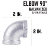 B & K 3/4 in. FPT  x 3/4 in. Dia. FPT Galvanized Malleable Iron Elbow