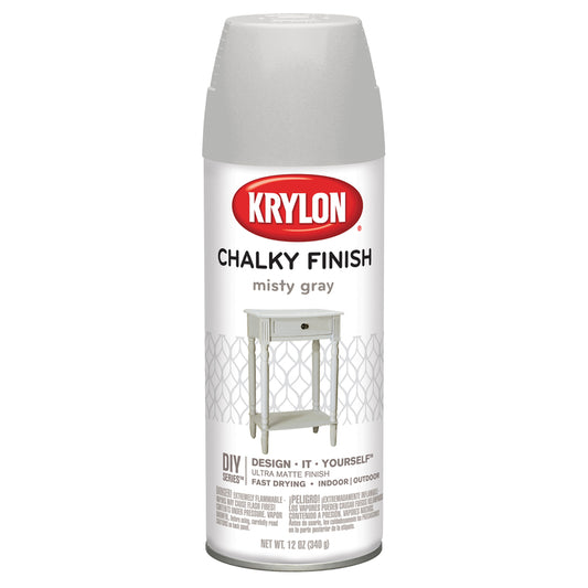 Krylon K04102000 12 Oz Misty Gray Chalky Finish Spray Paint (Pack of 6)