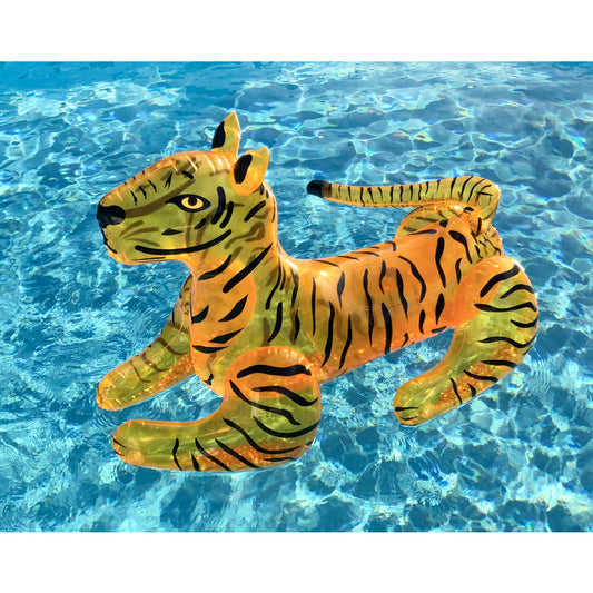 International Leisure Black/Yellow Plastic Inflatable Tiger Pool Float