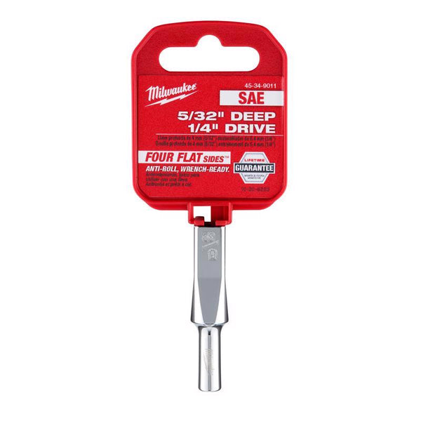 Dado profundo estándar de 6 puntas SAE de Milwaukee con accionamiento de 5/32 pulg. x 1/4 pulg., 1 pieza