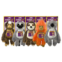 Multipet Assorted Monkey, Lemur, Sloth, Tamarin, and Koala Polyester Dog Toy Medium (Pack of 12).