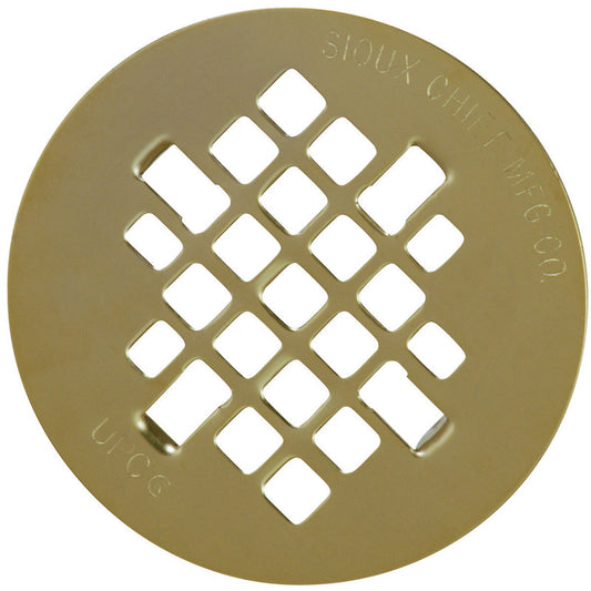 Sioux Chief 4-1/4 in. Polished Round Brass Drain Grate