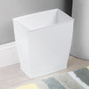 iDesign Mono White Plastic Rectangular Wastebasket