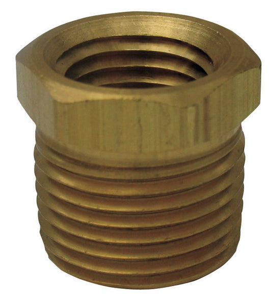 JMF 3/8 in. MPT x 1/8 in. Dia. FPT Yellow Brass Hex Bushing (Pack of 2)