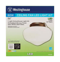 Westinghouse Oil Rubbed Bronze White Schoolhouse Ceiling Fan Light Kit - Open Box