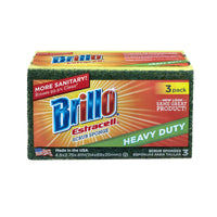 Brillo Estracell Heavy Duty Scrubber Sponge For All Purpose 4.5 in. L 3 pc (Pack of 8)