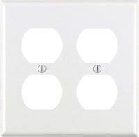 Leviton White 2 gang Plastic Duplex Outlet Wall Plate 1 pk (Pack of 25)
