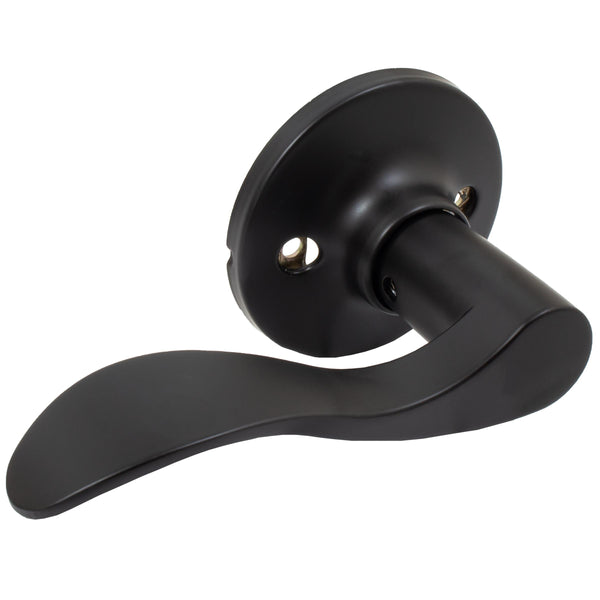 Beaverton Door Lever, Dummy (Non-Turning) Latch, Left-Handed, Matte Black by Stone Harbor Hardware