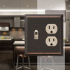 Amerelle Century Aged Bronze Stamped Steel 2-Gang Square Toggle Wallplate 4.56 W x 4.94 H in.