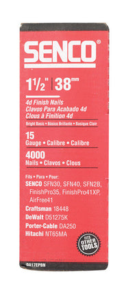 Senco 1-1/2 in. L X 15 Ga. Angled Strip Bright Finish Nails 34 deg 4000 pk - Open Box
