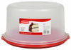Rubbermaid Clear/Red Plastic Freezer Safe Round Cake Carrier 13 Dia. x 7 H in.