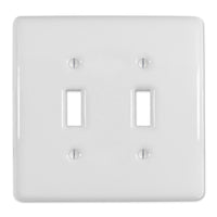 Amerelle Metro White 2 gang Ceramic Toggle Wall Plate 1 pk