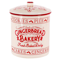 Gerson Red/White Gingerbread Bakery Cookie Jar 8 in. (Pack of 4)