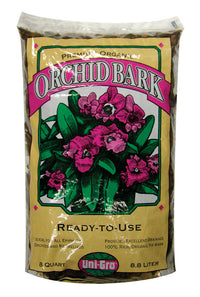 Uni-Gro Orchid Bark Brown Bark Mulch 8 qt. for All Epiphytic Orchids & Bromeliads 2 in. D Coverage - Open Box