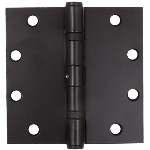Bisagra de alta resistencia con rodamiento de bolas, de grado comercial, fija, de 5 pulgadas, esquinas cuadradas, calibre 0,145, color negro mate, de Stone Harbor Hardware