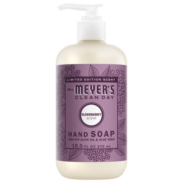 Jabón líquido para manos Mrs. Meyer's Clean Day, edición limitada, aroma a saúco, 12.5 fl. oz. (paquete de 6)