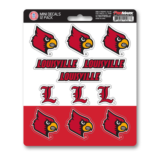 University of Louisville 12 Count Mini Decal Sticker Pack