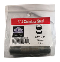 Smith-Cooper 1/2 in. MPT Stainless Steel 3 in. L Nipple - Deal of The Week