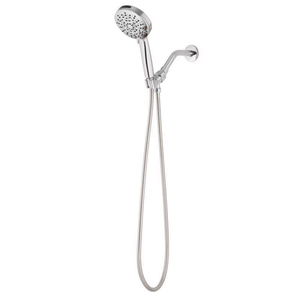 Oakbrook Collection Brushed Chrome ABS Plastic 6 settings Handheld Showerhead 1.8 gpm