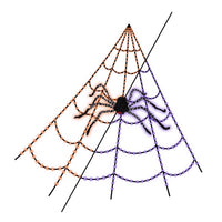 Celebrations Orange/Purple 496 ct 16 ft. LED Prelit Web Hanging Decor