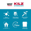 KILZ Kitchen & Bath White Flat Water-Based Primer and Sealer 1 gal (Pack of 4)