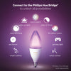 Philips Hue B39 E12 (Candelabra) Smart-Enabled LED Bulb White and Color Ambiance 40 Watt Equivalence