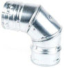 DuraVent 3 in. D X 3 in. D 90 deg Galvanized Steel Stove Pipe Elbow