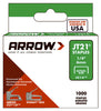 Arrow Fastener JT21 7/16 in. W x 1/4 in. L 23 Ga. Wide Crown Light Duty Staples 1000 pk (Pack of 5)