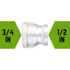 B & K 3/4 in. FPT  x 1/2 in. Dia. FPT Galvanized Malleable Iron Reducing Coupling