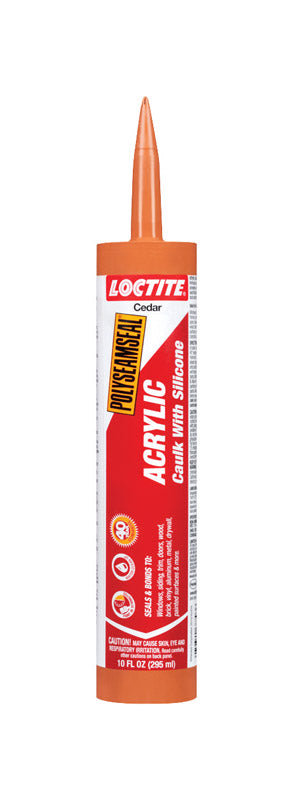 Loctite Polyseamseal Cedar Acrylic/Silicone Caulk Sealant 10 oz. (Pack of 12)