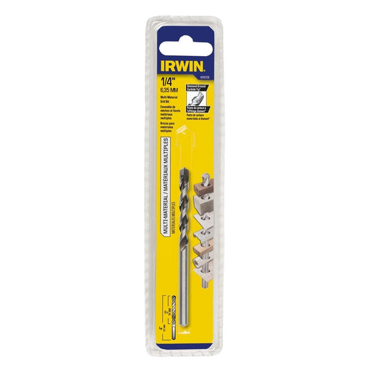 Irwin 1/4 in. X 4 in. L Carbide Tipped Percussion Drill Bit Straight Shank 1 pk