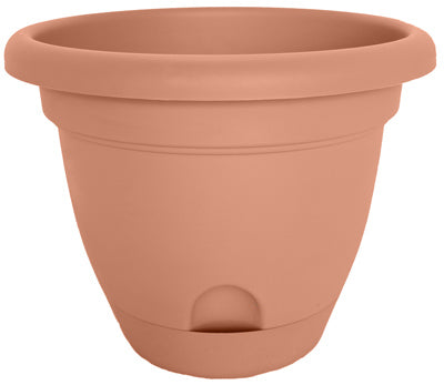 Bloem Terracotta Clay Resin Bell Ariana Planter 8 Dia. in. with Drainage Holes