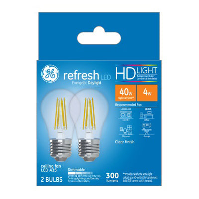 GE Refresh HD A15 E26 (Medium) LED Bulb Daylight 40 Watt Equivalence 2 pk