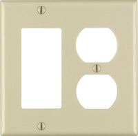 Leviton Ivory 2 gang Plastic Decorator/Duplex Wall Plate 1 pk