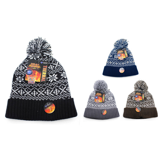 Diamond Visions Winter Goods Thermal Hat Wool 1 pc (Pack of 24)