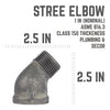 STREET ELBOW 45 1" BLK