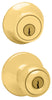 Kwikset Polo Polished Brass Entry Lock and Single Cylinder Deadbolt 1-3/4 in.