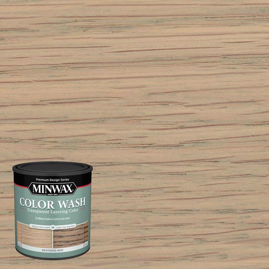 Minwax Design Series Color Wash Transparent Weathered Gray Water-Based Wood Stain 1 qt. (Pack of 4)