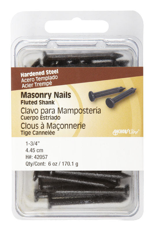 Hillman 1-3/4 in. L Masonry Steel Nail Fluted Shank Flat (Pack of 5)