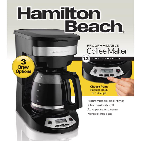 COFFEE MAKER BLK/SLV 12C