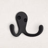 National Hardware Medium Matte Black Metal 1.76 in. L Double Hook 35 lb 2 pk