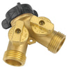 Gilmour Brass Threaded Male Y-Hose Connector with Shut Offs