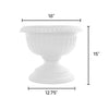 Bloem 14.8 in. H X 17.8 in. D Plastic Grecian Urn Flower Pot White (Pack of 6).