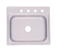Franke Kindred Stainless Steel Top Mount 25 in. W X 22 in. L One Bowl Kitchen Sink